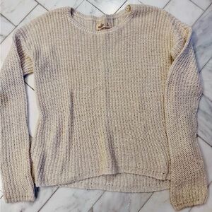 Hollister Women's cream and gold Knit Sweater